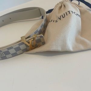 Louis Vuitton Slender 35mm Reversible Belt Black Damier Canvas. Size 85 cm